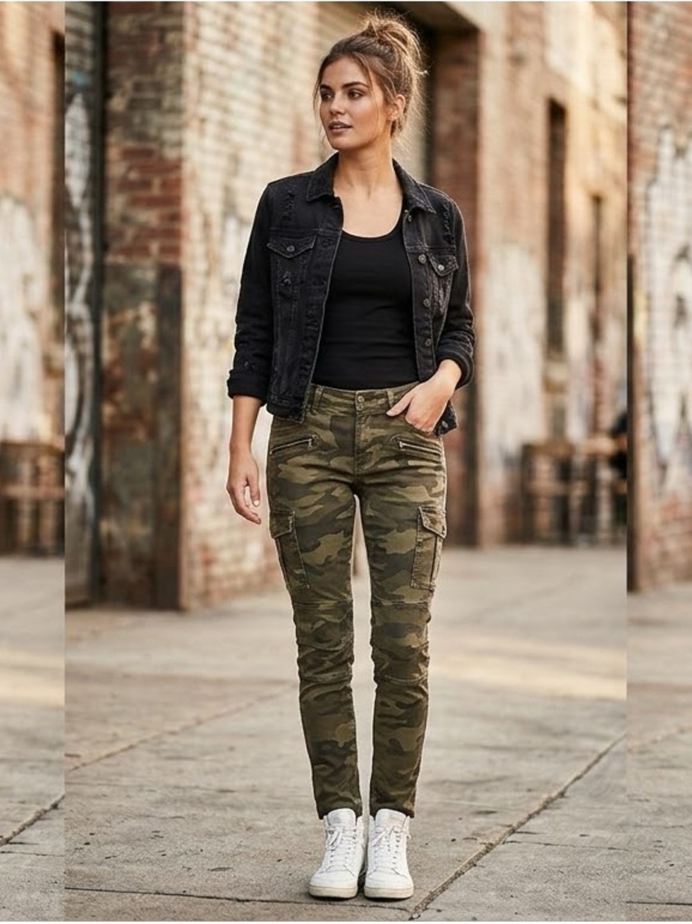 Hudson Jeans Womens Moto Skinny Jeans Olive Camo Size 30
